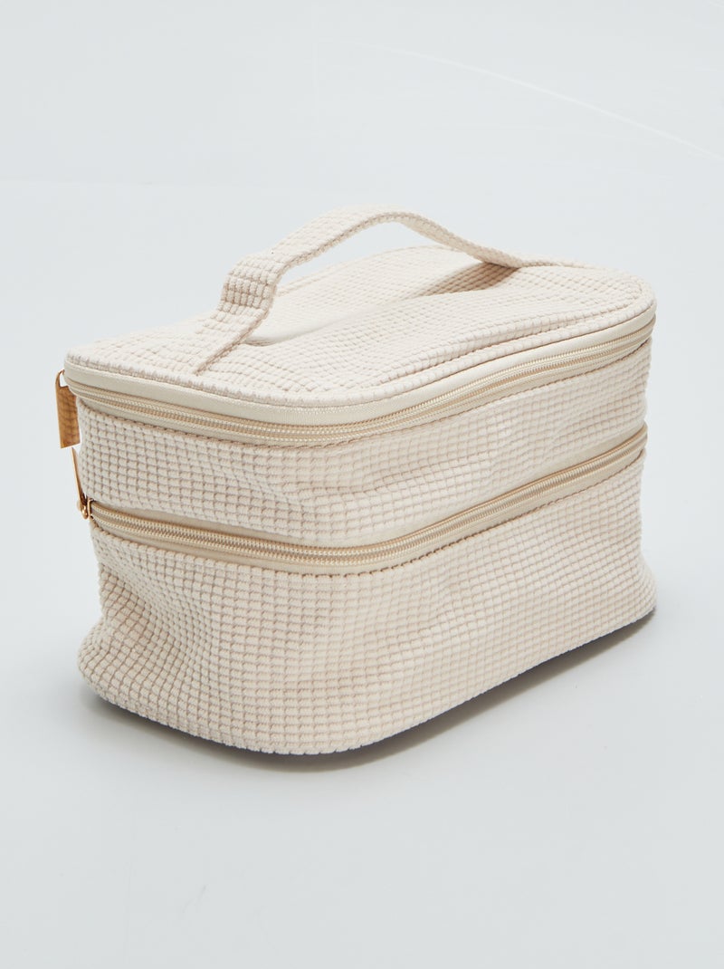 Toilettasje/beautycase met twee vakken BIEGE - Kiabi