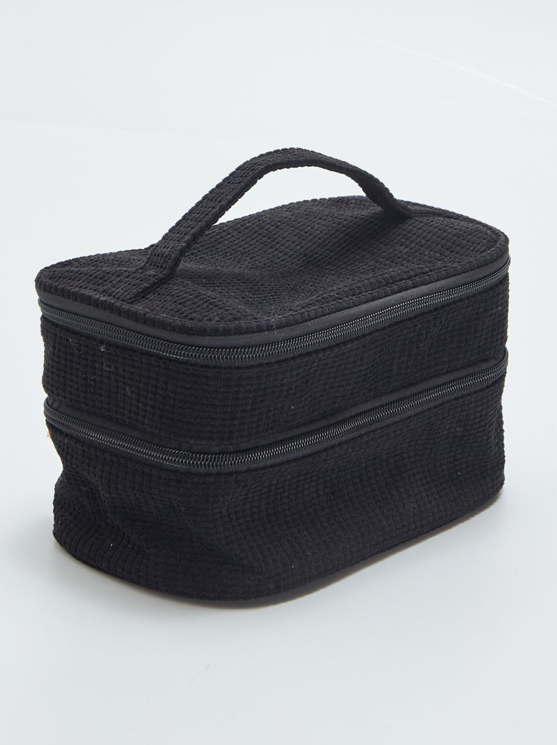 Toilettasje/beautycase met twee vakken ZWART - Kiabi