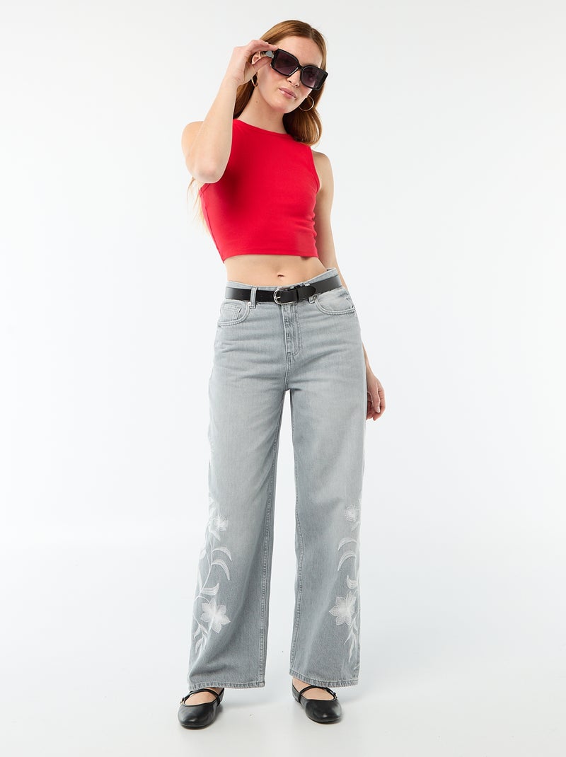 Top met Amerikaanse armsgaten Rood - Kiabi