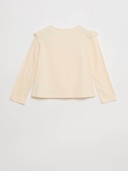 Top met broderie anglaise aan de halsinzet - So Easy - Kiabi