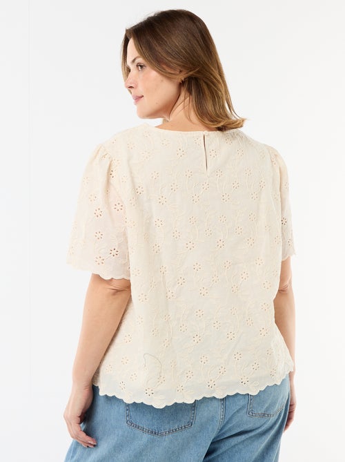 Top met broderie anglaise - Kiabi