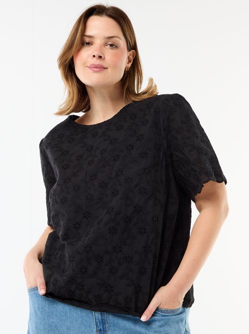 Top met broderie anglaise - Kiabi