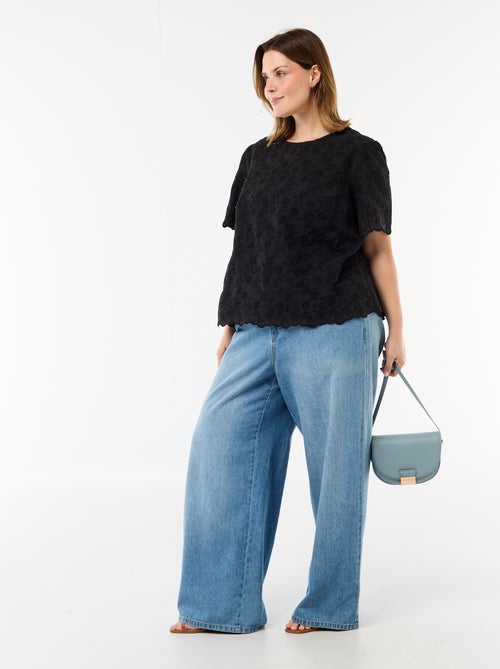 Top met broderie anglaise - Kiabi