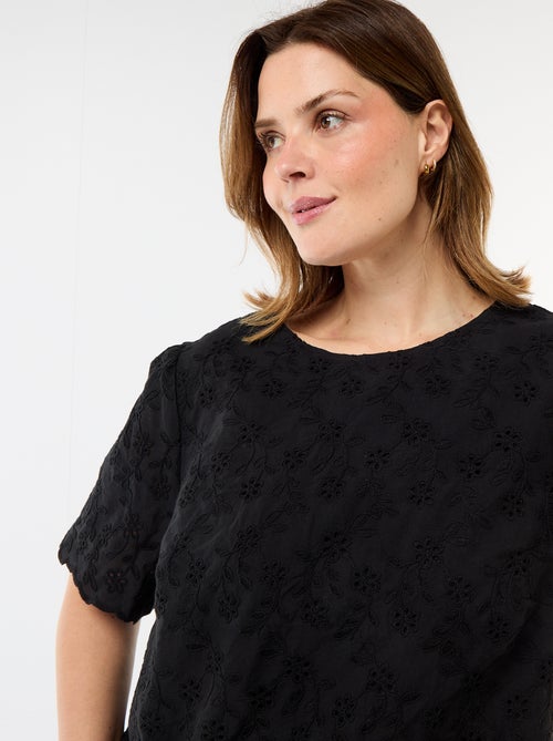 Top met broderie anglaise - Kiabi