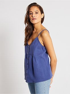 Top met dunne bandjes met plooitjes - Kiabi