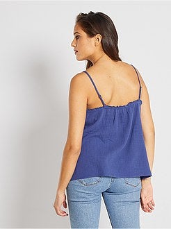 Top met dunne bandjes met plooitjes - Kiabi