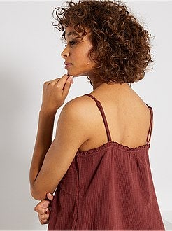 Top met dunne bandjes met plooitjes - Kiabi