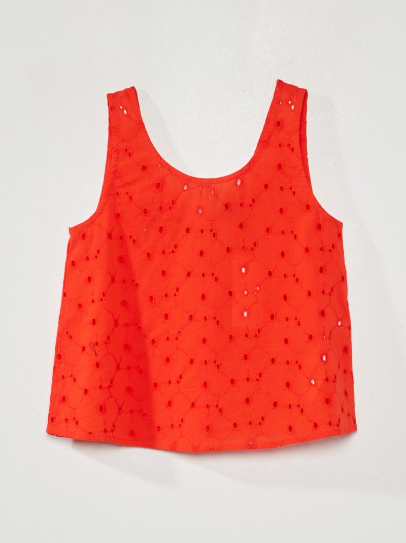 Top met Engels kant ROOD - Kiabi