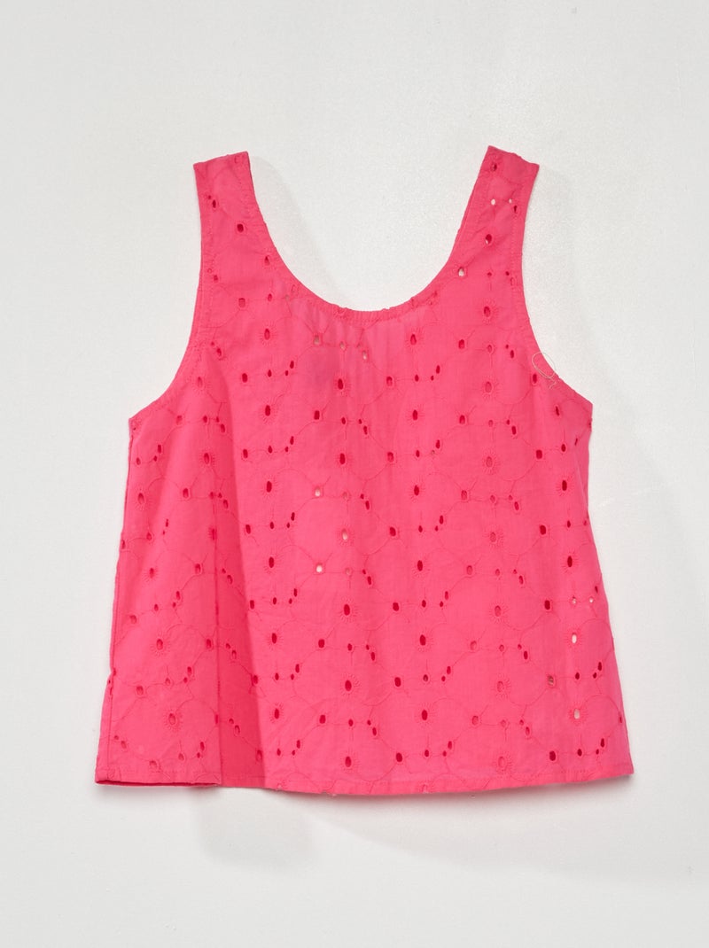 Top met Engels kant roze - Kiabi