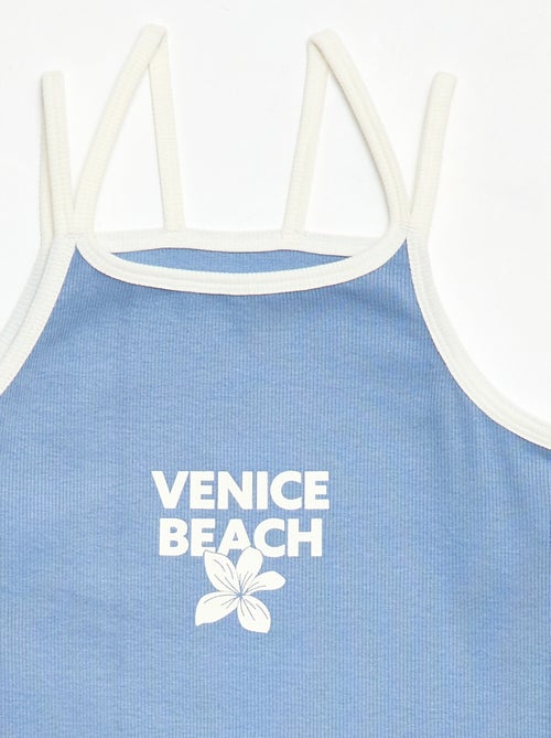 Top met fijne bandjes en borstanimatie - Kiabi