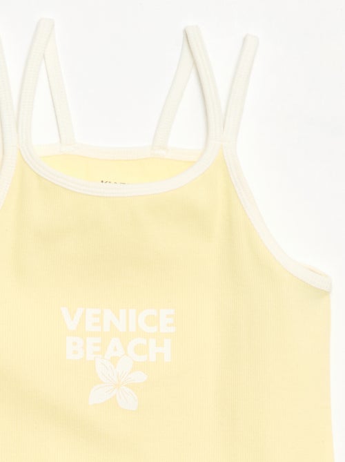 Top met fijne bandjes en borstanimatie - Kiabi