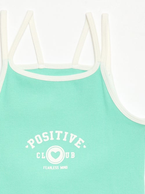 Top met fijne bandjes en borstanimatie - Kiabi