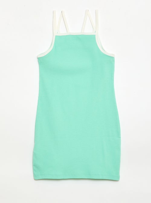 Top met fijne bandjes en borstanimatie - Kiabi