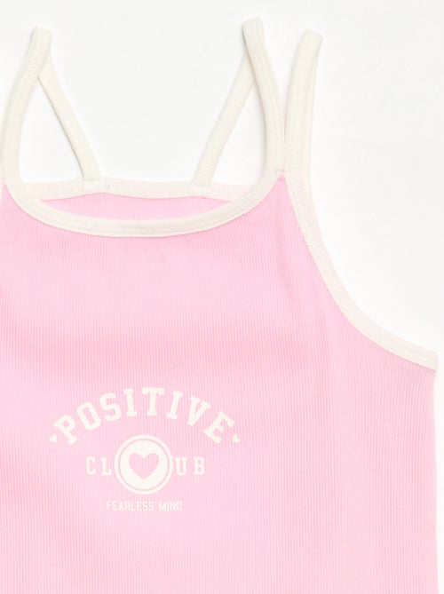 Top met fijne bandjes en borstanimatie - Kiabi