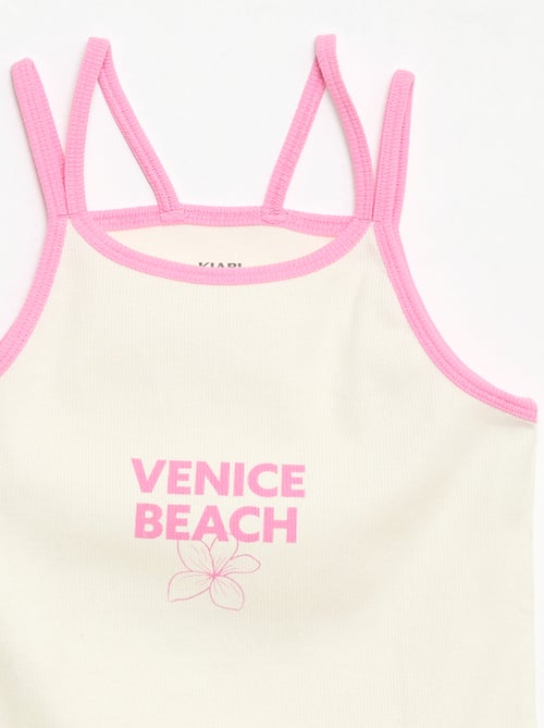 Top met fijne bandjes en borstanimatie - Kiabi