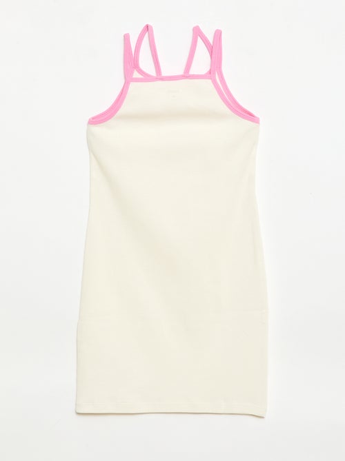 Top met fijne bandjes en borstanimatie - Kiabi