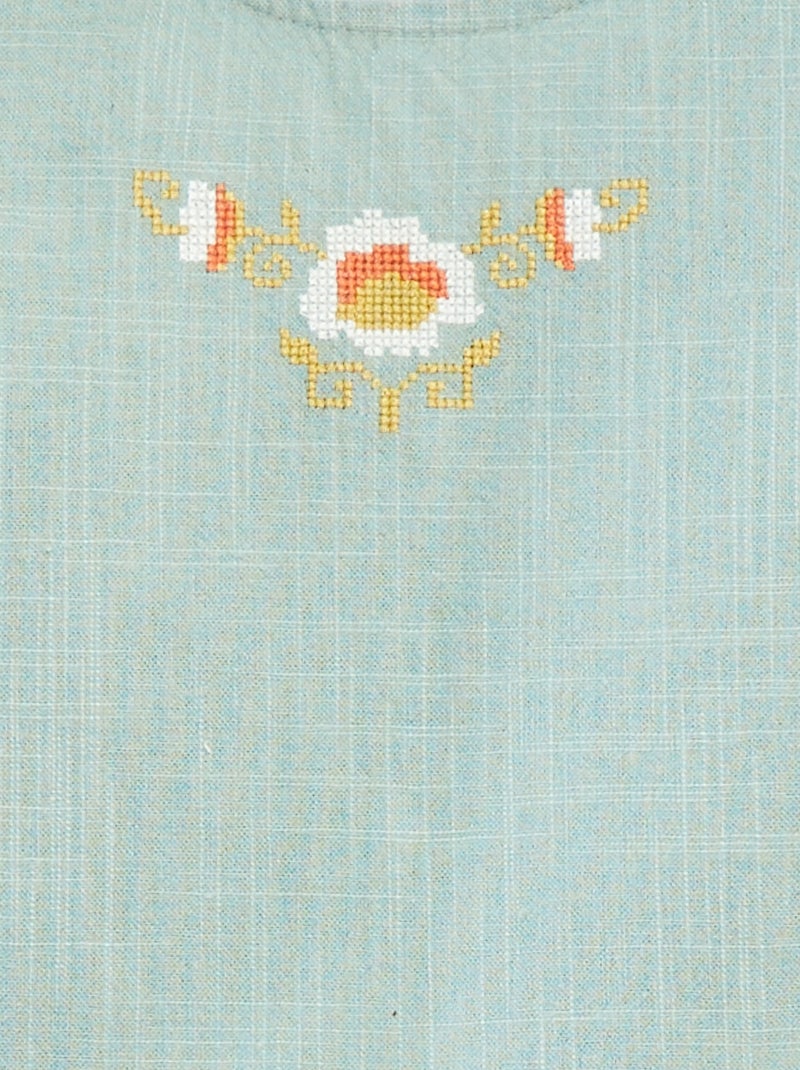 Top met geborduurde motiefjes Groen - Kiabi