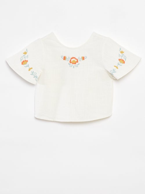 Top met geborduurde motiefjes - Kiabi