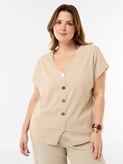 Top met goudkleurige knopen - Kiabi