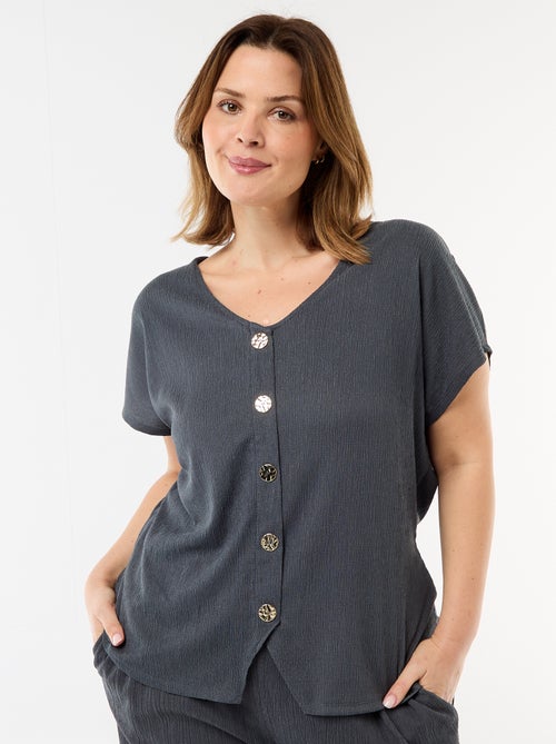 Top met goudkleurige knopen - Kiabi