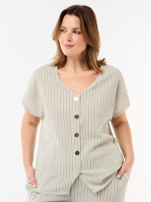 Top met goudkleurige knopen - Kiabi