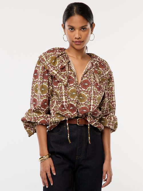 Top met grote peterpankraag - Kiabi