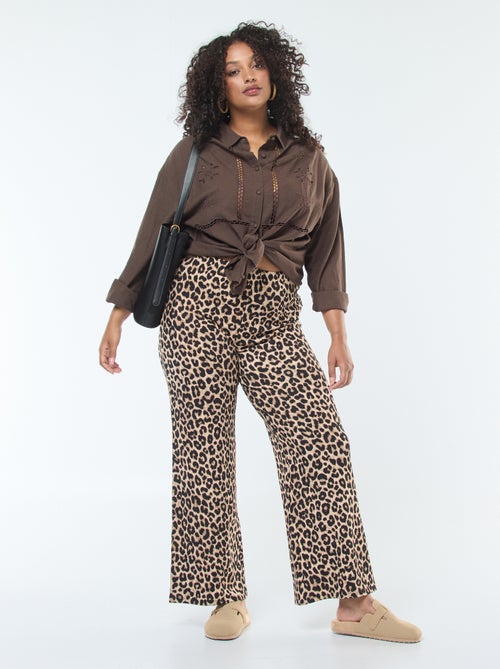 Top met lange mouw en borduursel met ajourmotiefje - Kiabi