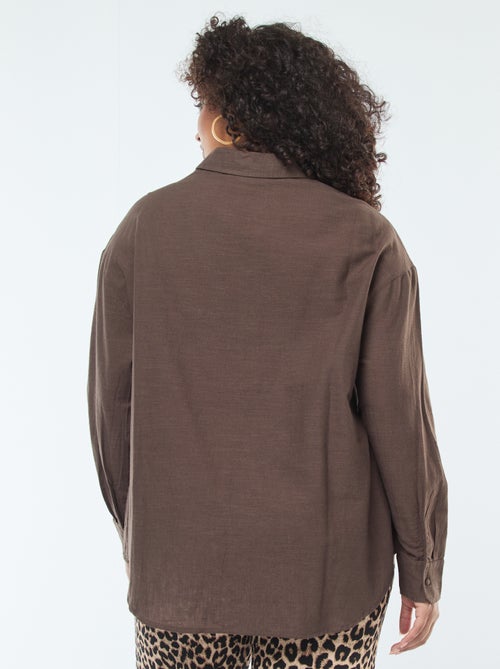 Top met lange mouw en borduursel met ajourmotiefje - Kiabi