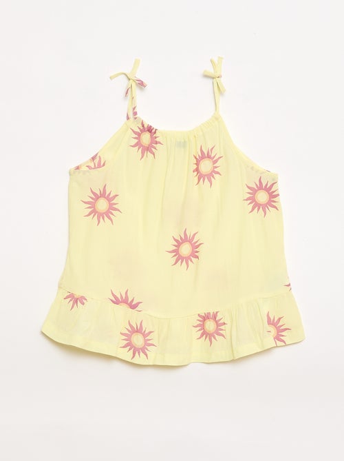 Top met motief en fijne schouderbandjes - Kiabi