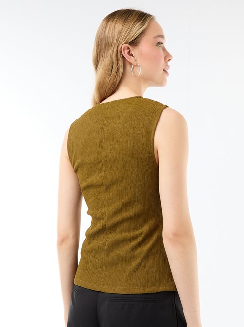 Top met opening door goudkleurige gehamerde knopen - Kiabi