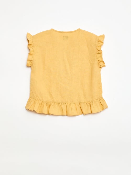 Top met ruches van linnenmix - Kiabi