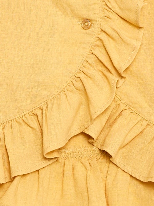 Top met ruches van linnenmix - Kiabi