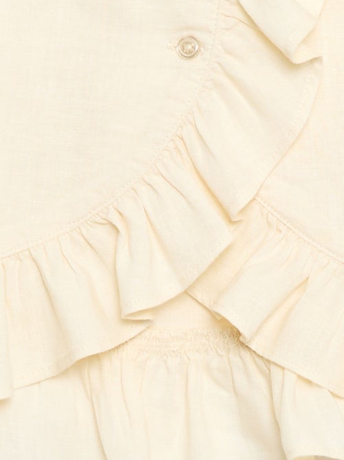 Top met ruches van linnenmix - Kiabi