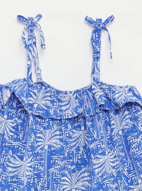 Top met smalle schouderbandjes en palmbomenprint - Kiabi