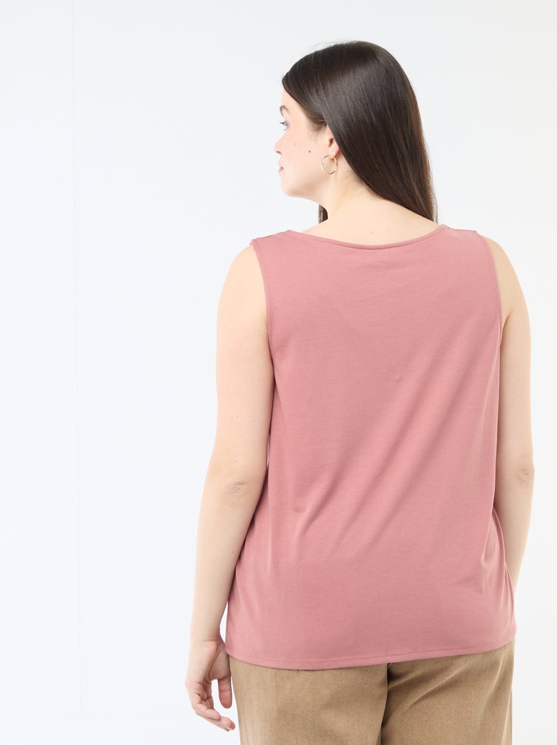 Top met V-hals en kant Rose - Kiabi