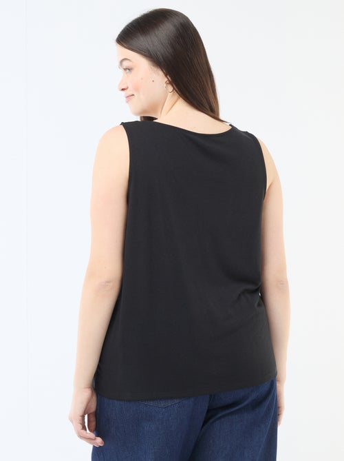 Top met V-hals en kant - Kiabi