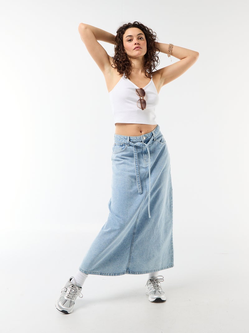 Top met verstelbare spaghettibandjes Wit - Kiabi