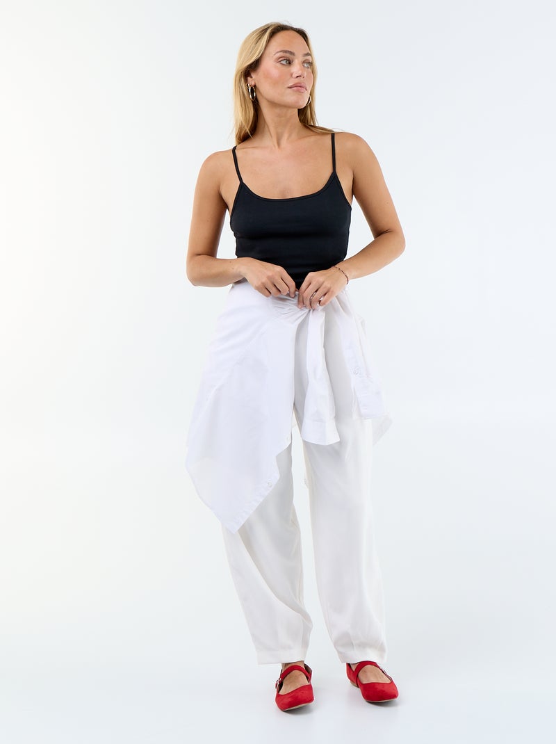 Top met verstelbare spaghettibandjes Zwart - Kiabi