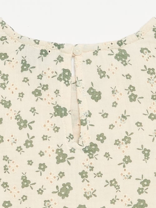 Top van katoenen gaas met bloemenprint - Kiabi
