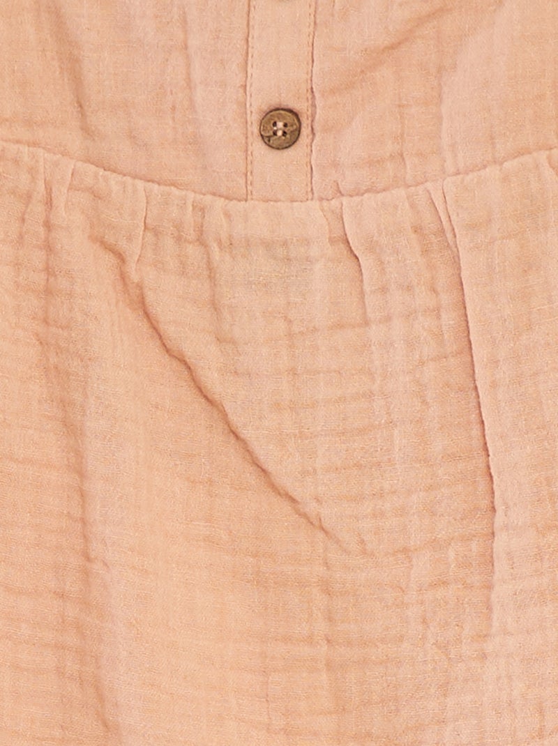 Top van luchtig katoen met smalle bandjes BIEGE - Kiabi