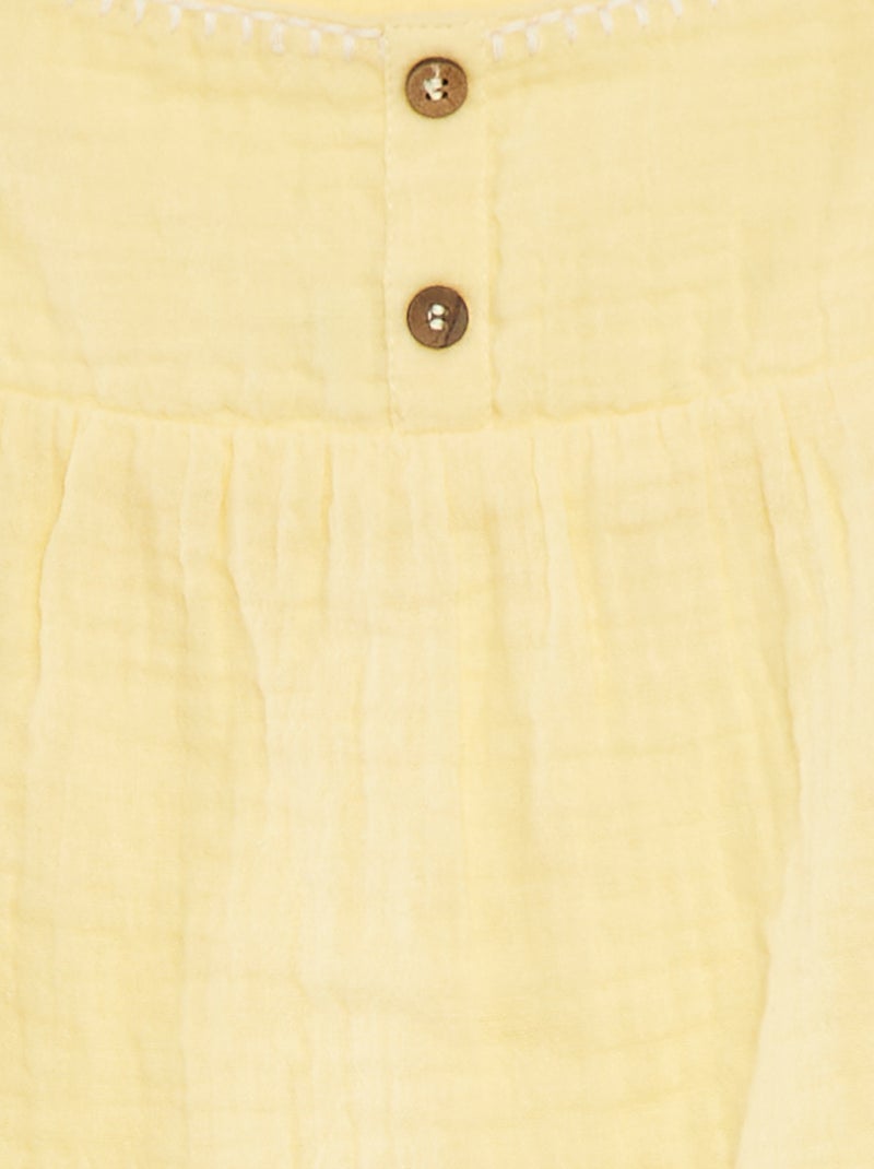 Top van luchtig katoen met smalle bandjes GEEL - Kiabi