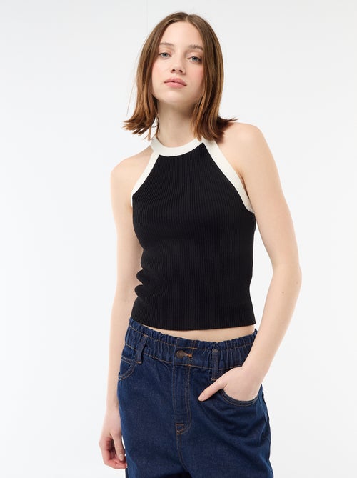 Top van tricot met Amerikaanse armsgaten - Kiabi