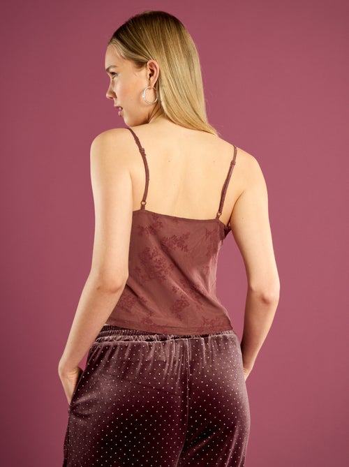 Top van tule met bloemmotief - Kiabi