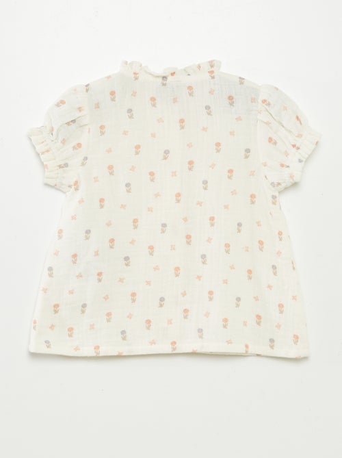 Top van zachte, luchtige katoen met korte mouw - Kiabi