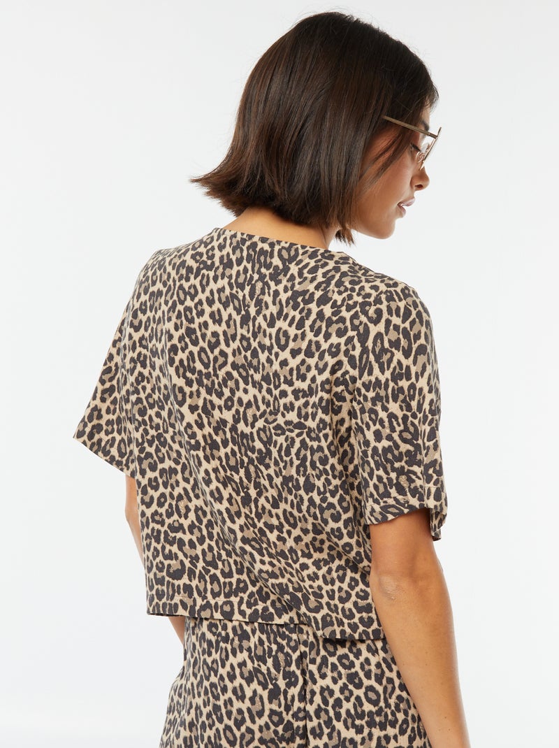 Top/vest met strikjes Biege - Kiabi