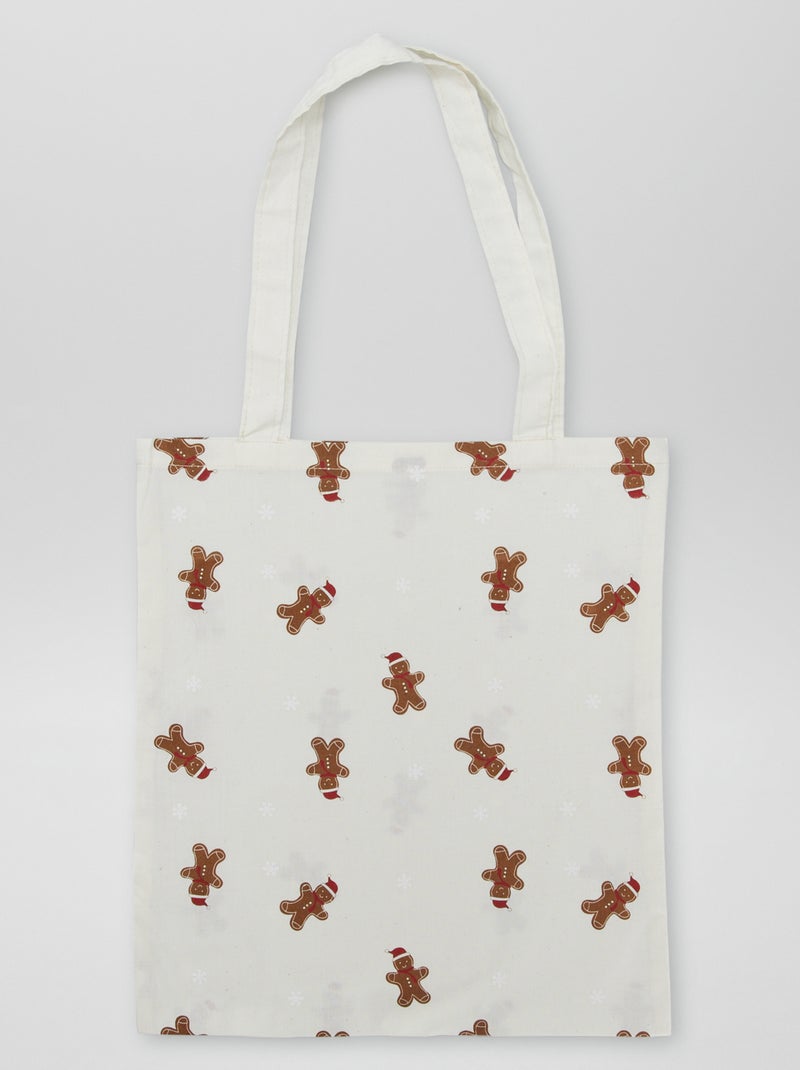 Totebag met print WIT - Kiabi