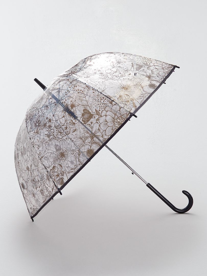 Transparante paraplu met leuke print Beige - Kiabi