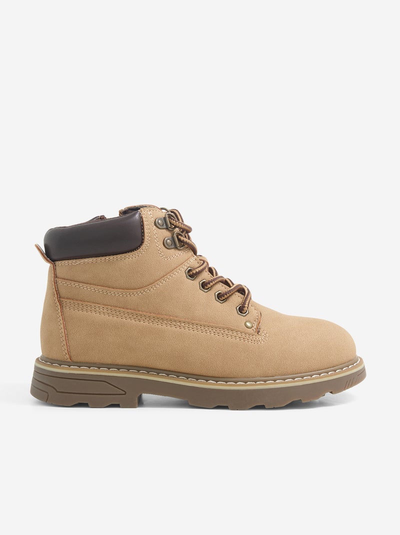 Trekkingboots met veters Bruin - Kiabi