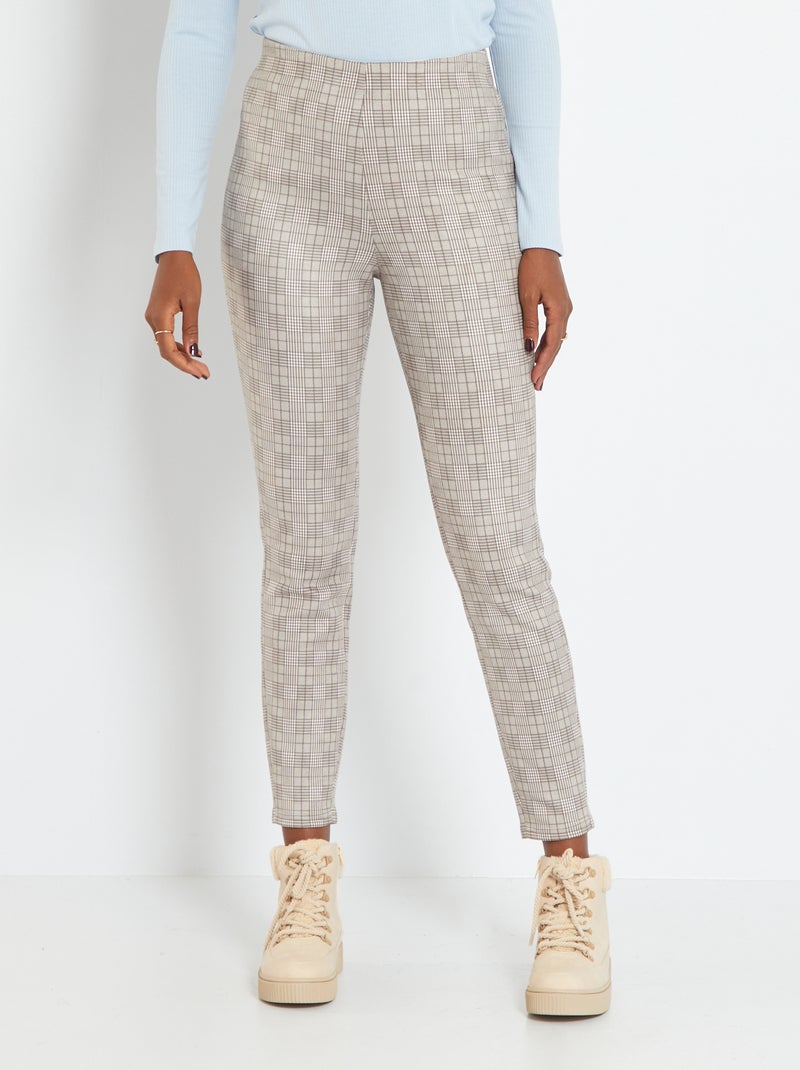 Trendy smart legging met ruitjes ZWART - Kiabi