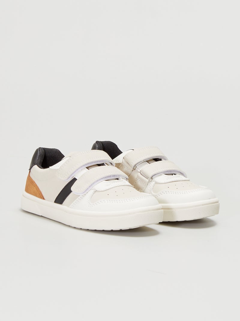 Trendy sneakers met klittenband wit - Kiabi